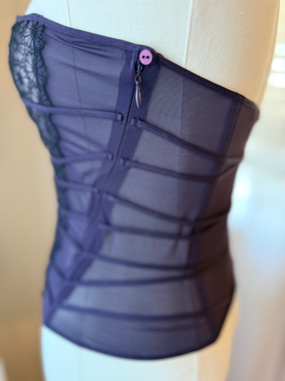 Vintage Y2K Purple Jeweled Corset - Picture 6 of 9